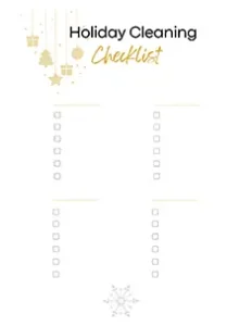 holiday cleaning checklist, blank