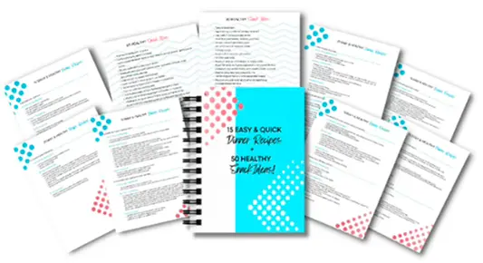 Dinner recipe and snack idea product display