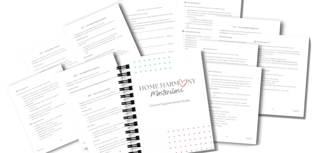 Product display for Home Harmony Masterclass - course supplemental guide printouts